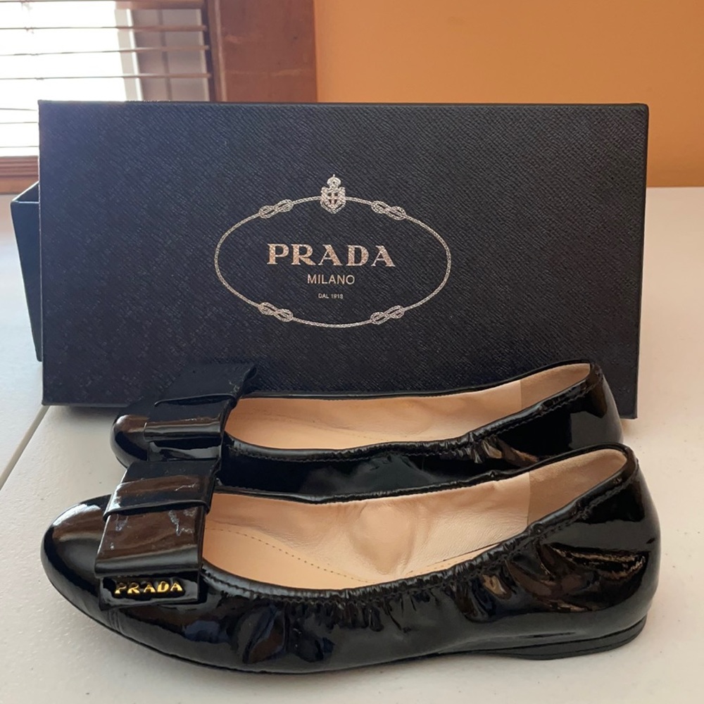 Prada Ballerina Bow Flats